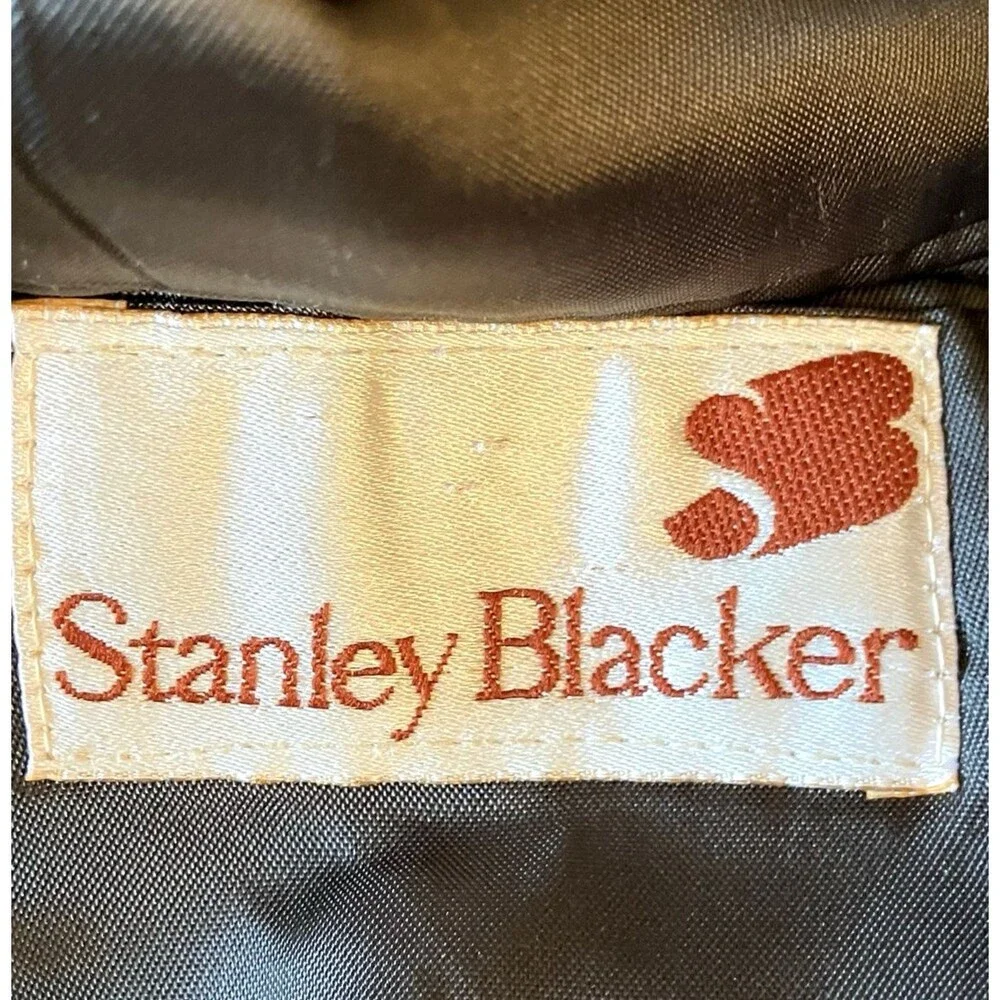 Stanley Blacker Vintage Tweed Wool Sport Coat Gray Fleck Check 42 44 USA Preppy